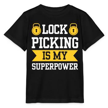 Lock Picking Ist Meine Superkraft Schloss Knacken - Stanley/Stella Kinder T-Shirt MINI CREATOR  - Schwarz - Vorne - Mikhail (115cm)