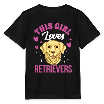 Cette fille aime le chien retriever retrievers - T-shirt bio MINI CREATOR Stanley/Stella Enfant - noir - Devant - Mikhail (115cm)