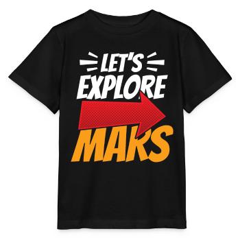 Explorons l’espace de la planète astronaute martienne - T-shirt bio MINI CREATOR Stanley/Stella Enfant - noir - Devant - Mikhail (115cm)