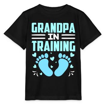 Grandpa In Training Cute Grandparents First Time - Stanley/Stella MINI CREATOR Kids’ T-Shirt - black - Front - Mikhail (115cm)