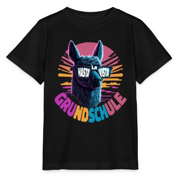 Lama Alpaka Hasta La Vista Einschulung 5.Klasse - Stanley/Stella Kinder T-Shirt MINI CREATOR  - Schwarz - Vorne - Mikhail (115cm)