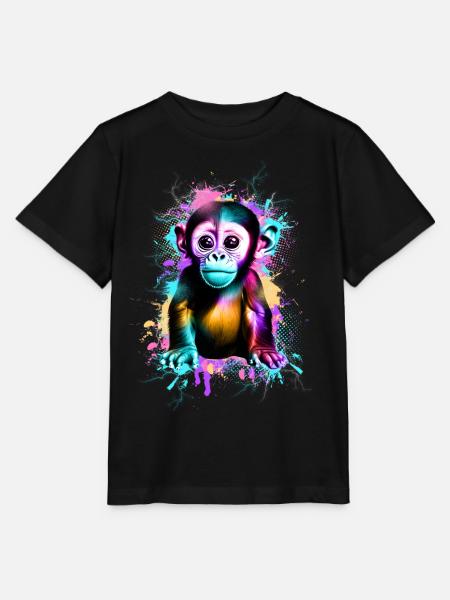 Affe - Stanley/Stella Kinder T-Shirt MINI CREATOR - Schwarz