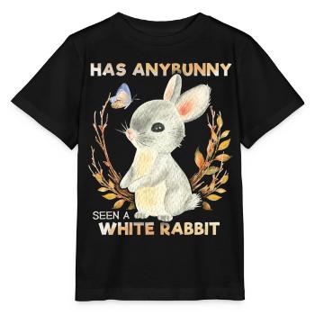 Drôle de lapin, dicton de lapin, jeu de mots, lapin blanc - T-shirt bio MINI CREATOR Stanley/Stella Enfant - noir - Devant - Mikhail (115cm)