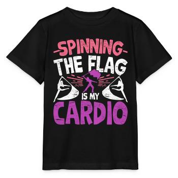 Color Guard Spin The Flag Is My Cardio - Stanley/Stella MINI CREATOR Kids’ T-Shirt - black - Front - Mikhail (115cm)