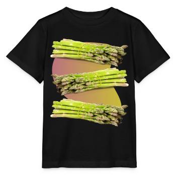 Asparagus, green asparagus - Stanley/Stella MINI CREATOR Kids’ T-Shirt - black - Front - Mikhail (115cm)