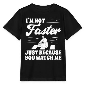 Je ne suis pas plus rapide juste parce que tu regardes - T-shirt bio MINI CREATOR Stanley/Stella Enfant - noir - Devant - Mikhail (115cm)