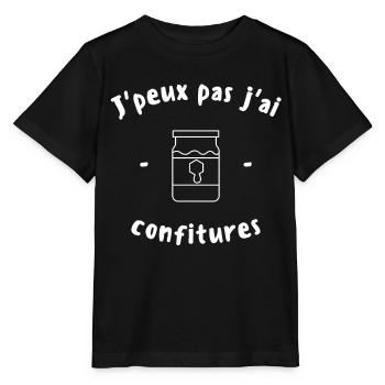 J peux pas j ai confitures - T-shirt bio MINI CREATOR Stanley/Stella Enfant - noir - Devant - Mikhail (115cm)