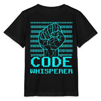 Code Whisperer Coding Coder Programmer - Stanley/Stella MINI CREATOR Kids’ T-Shirt - black - Front - Mikhail (115cm)