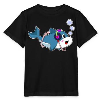Dolphin Headphones Musique - T-shirt bio MINI CREATOR Stanley/Stella Enfant - noir - Devant - Mikhail (115cm)