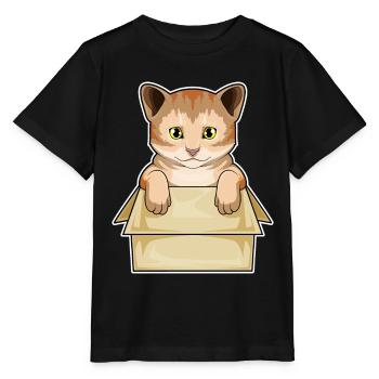 Katze Karton - Stanley/Stella Kinder T-Shirt MINI CREATOR  - Schwarz - Vorne - Mikhail (115cm)