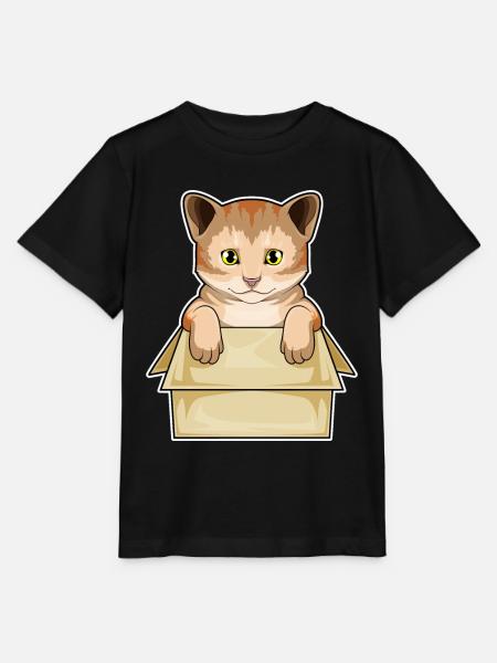 Katze Karton - Stanley/Stella Kinder T-Shirt MINI CREATOR - Schwarz