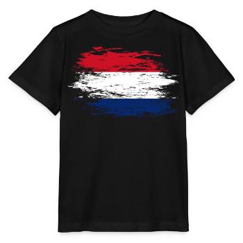 Holland Flagge used - Stanley/Stella Kinder T-Shirt MINI CREATOR  - Schwarz - Vorne - Mikhail (115cm)