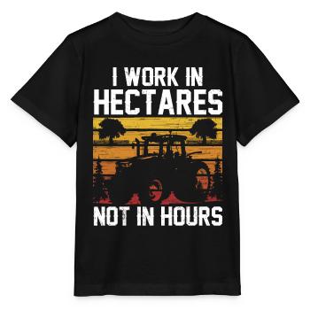 Ich Arbeite In Hektar Nicht In Stunden Bauer - Stanley/Stella Kinder T-Shirt MINI CREATOR  - Schwarz - Vorne - Mikhail (115cm)