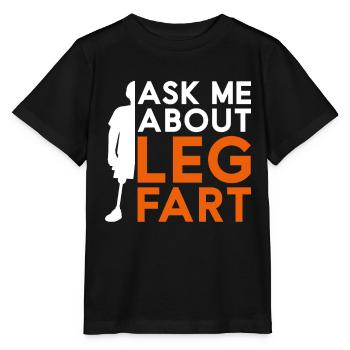 Prothèse de jambe Amputé de jambe Posez-moi la question sur le pet de jambe - T-shirt bio MINI CREATOR Stanley/Stella Enfant - noir - Devant - Mikhail (115cm)