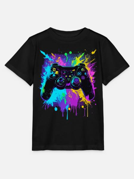 farbenfroher Graffiti Gaming Controller - Stanley/Stella Kinder T-Shirt MINI CREATOR  - Schwarz