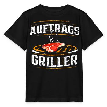 Auftragsgriller - Lustiger Spruch BBQ Grillmeister - Stanley/Stella Kinder T-Shirt MINI CREATOR  - Schwarz - Vorne - Mikhail (115cm)