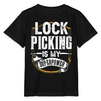 Lock picking is my superpower lock picking - Stanley/Stella MINI CREATOR Kids’ T-Shirt - black - Front - Mikhail (115cm)