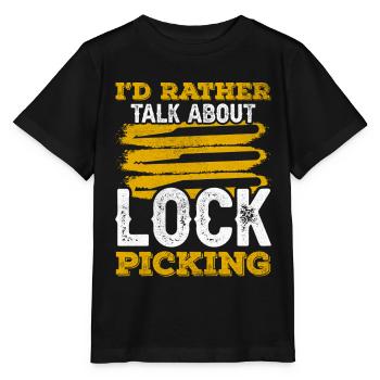 Je préfère parler de crochetage de serrure - T-shirt bio MINI CREATOR Stanley/Stella Enfant - noir - Devant - Mikhail (115cm)