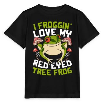 Frog Red-eyed Tree Frog - Stanley/Stella MINI CREATOR Kids’ T-Shirt - black - Front - Mikhail (115cm)