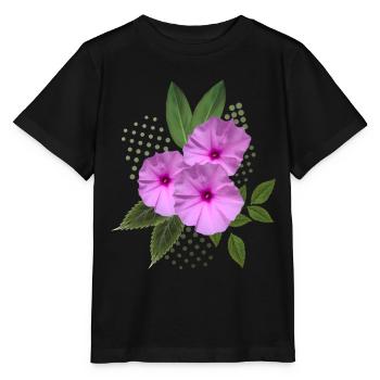 Blumen - Blumenstrauss - Blüten - Flora - Stanley/Stella Kinder T-Shirt MINI CREATOR  - Schwarz - Vorne - Mikhail (115cm)