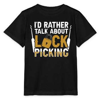 Je préfère parler de crochetage de serrure - T-shirt bio MINI CREATOR Stanley/Stella Enfant - noir - Devant - Mikhail (115cm)