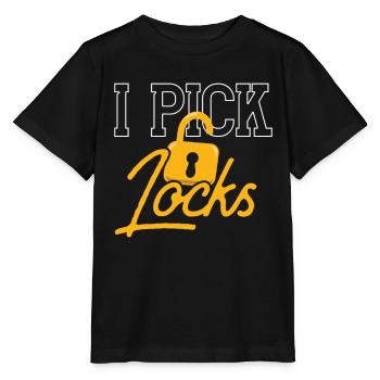 I Pick Locks Lock Lock Picking Knacker - Stanley/Stella MINI CREATOR Kids’ T-Shirt - black - Front - Mikhail (115cm)