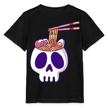 Schädel und Nudeln - Stanley/Stella Kinder T-Shirt MINI CREATOR  - Schwarz - Vorne - Mikhail (115cm)