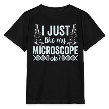 J’aime vraiment mon microscope Microscope - T-shirt bio MINI CREATOR Stanley/Stella Enfant - noir - Devant - Mikhail (115cm)
