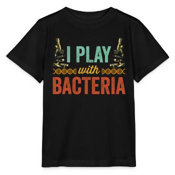 Je joue avec des microscopes bactériens microscope - T-shirt bio MINI CREATOR Stanley/Stella Enfant - noir - Devant - Mikhail (115cm)