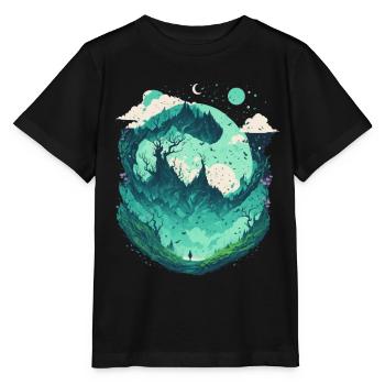 Fantasie Wunderland Märchenwald - Stanley/Stella Kinder T-Shirt MINI CREATOR  - Schwarz - Vorne - Mikhail (115cm)