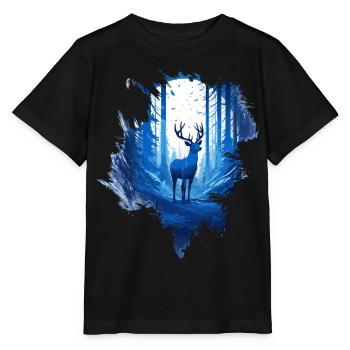 Cerfs dans les bois - T-shirt bio MINI CREATOR Stanley/Stella Enfant - noir - Devant - Mikhail (115cm)