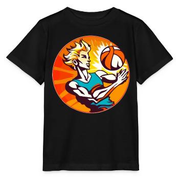 Volleyball Spiel - Stanley/Stella Kinder T-Shirt MINI CREATOR  - Schwarz - Vorne - Mikhail (115cm)