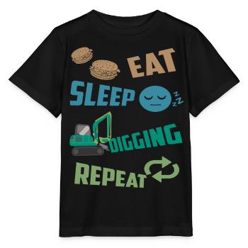 Excavator driver - Stanley/Stella MINI CREATOR Kids’ T-Shirt - black - Front - Mikhail (115cm)