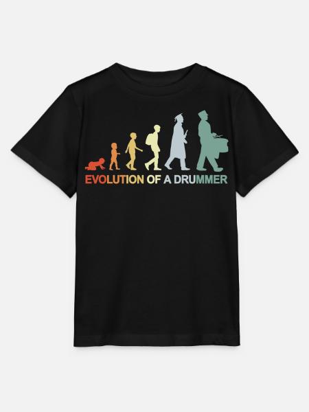 Vintage Trommelspieler Evolution - Stanley/Stella Kinder T-Shirt MINI CREATOR  - Schwarz