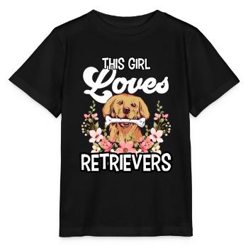 This Girl Loves Retriever Retrievers Dog - Stanley/Stella MINI CREATOR Kids’ T-Shirt - black - Front - Mikhail (115cm)