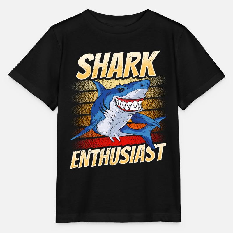 Amateur de requins Dent de requin Requin Requin Plongée Requins - T-shirt bio MINI CREATOR Stanley/Stella Enfant - noir