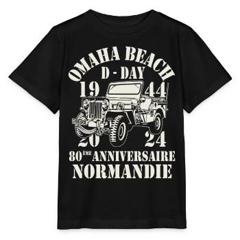 Omaha Beach D-Day 80 ème Anniversaire Normandie - T-shirt bio MINI CREATOR Stanley/Stella Enfant - noir - Devant - Mikhail (115cm)