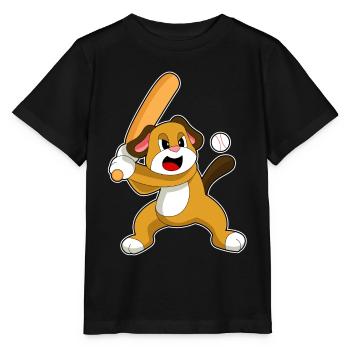 Dog Baseball Baseball Bats - Stanley/Stella MINI CREATOR Kids’ T-Shirt - black - Front - Mikhail (115cm)