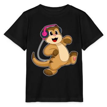 Suricate Headphones Musique - T-shirt bio MINI CREATOR Stanley/Stella Enfant - noir - Devant - Mikhail (115cm)