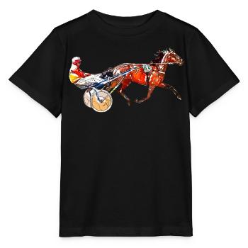Traber Trabrennen - Stanley/Stella Kinder T-Shirt MINI CREATOR  - Schwarz - Vorne - Mikhail (115cm)