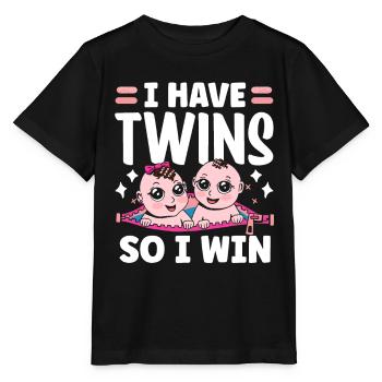 Ich Habe Zwillinge Also Gewinne Ich Zwilling - Stanley/Stella Kinder T-Shirt MINI CREATOR  - Schwarz - Vorne - Mikhail (115cm)
