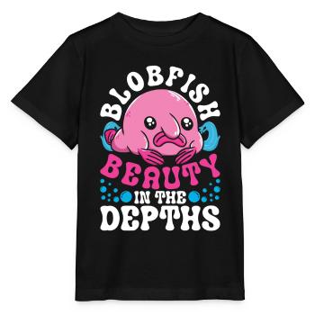 Blobfisch Blobfish Beauty In The Depths - Stanley/Stella MINI CREATOR Kids’ T-Shirt - black - Front - Mikhail (115cm)