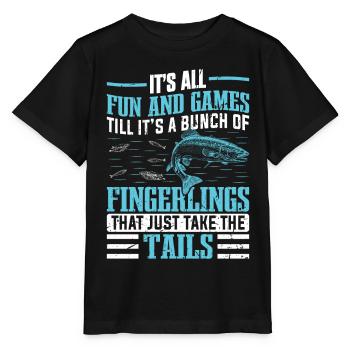 Funny Fishing Men Women - Stanley/Stella Kinder T-Shirt MINI CREATOR  - Schwarz - Vorne - Mikhail (115cm)