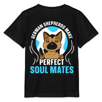 German Shepherds Perfect Soulmate Cute - Stanley/Stella MINI CREATOR Kids’ T-Shirt - black - Front - Mikhail (115cm)