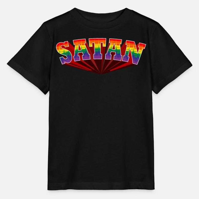 Satan Regenbogen Text - Stanley/Stella Kinder T-Shirt MINI CREATOR  - Schwarz