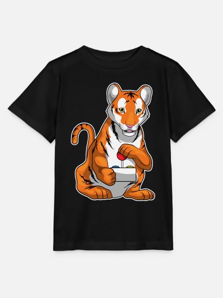 Tiger Gamer Controller - Stanley/Stella Kinder T-Shirt MINI CREATOR - Schwarz