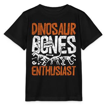 Paléontologie Os de dinosaures Enthausiast - T-shirt bio MINI CREATOR Stanley/Stella Enfant - noir - Devant - Mikhail (115cm)