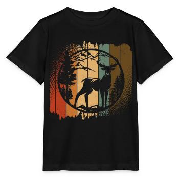 Deer Mountains Wilderness - Stanley/Stella MINI CREATOR Kids’ T-Shirt - black - Front - Mikhail (115cm)