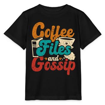 HR Manager Human Resources Manager Coffee Files And Gossip - Stanley/Stella MINI CREATOR Kids’ T-Shirt - black - Front - Mikhail (115cm)