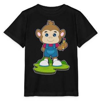 Monkey Student Pencil School - Stanley/Stella MINI CREATOR Kids’ T-Shirt - black - Front - Mikhail (115cm)